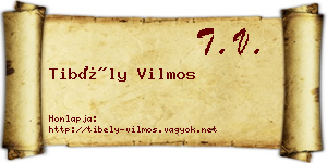 Tibély Vilmos névjegykártya